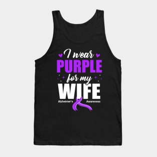 Support I Wear Purple For My Wife Alzheimer's Awareness Tank Top